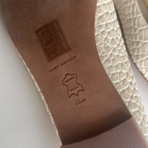 Georgia Square-Toe Croc-Embossed Leather Ballet Flats - Picture 3 of 5